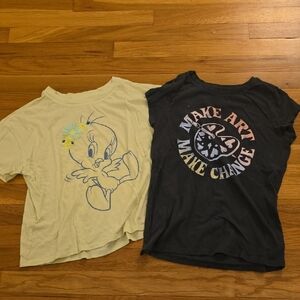 GAP Kids Yellow Tweety Tee & Black Graphic Tee Set